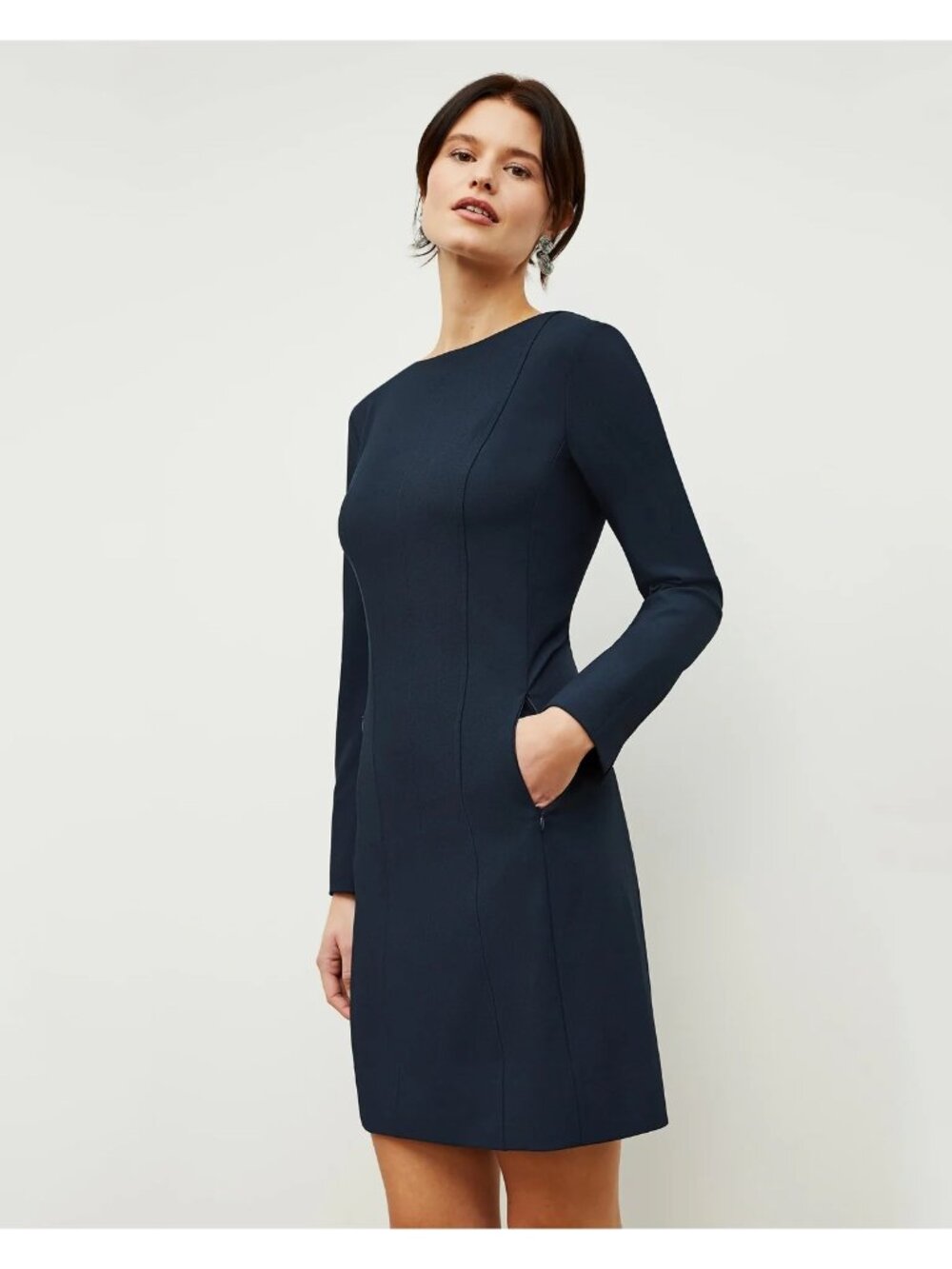 MM LAFLEUR Novara 2.0 Recycled Wonderex Midnight Navy Dress Size 14 NEW NWT